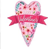 Ballon aluminium coeur "Happy Valentine's Day Pixel" Flower Large