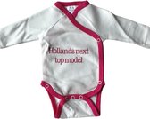 Romper - Baby overslagromper - Romper met tekst - Hollands top model - Overslagromper - 0-3 maanden - Holland next top model