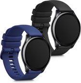 kwmobile 2x armband voor Oneplus Watch - Bandjes voor fitnesstracker in zwart / donkerblauw