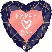 Oaktree - Folieballon hart Happy Love Day