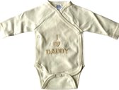 Romper - Baby overslag romper - romper met tekst - i love daddy - overslagromper - 0-3 maanden