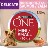 Purina One Mini <10kg Saumon Délicat 1500g - croquettes pour chiens - riche en protéines