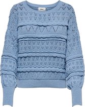 Only Trui Onlalaia Life L/s Boatneck Pullover Knt 15250792 Eventide/w Melange Dames Maat - S