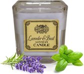 Soy wax Geurkaars in Glas - Lavendel & Basilicum - 30 Branduren