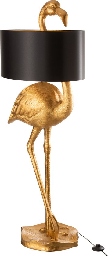 J-Line lamp Flamingo - polyresin - goud/zwart