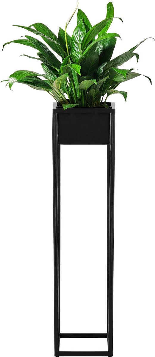 Springos Staande Plantenbak | Plantenbakken | Bloempothouder | Metaal Zwart | 100 cm