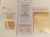 Feestversiering - goud/wit - complete set - 60 jaar - luxe set