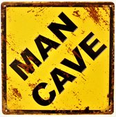 2D metalen wandbord "Man Cave" 30x30cm