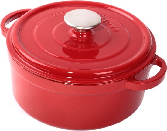 mengsel uitzetten De volgende Cuisinova Braadpan - Gietijzer - 2,5 liter - 20 cm - Rood | bol.com