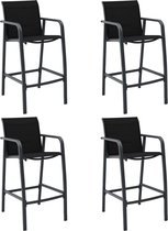 Decoways - Tuinbarstoelen 4 stuks textileen zwart