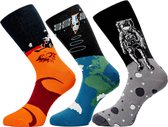 Sockret - Ontdek het universum - 3 Paar Sokken - Maat: 41 -46 - valentijn cadeautje voor hem/ haar