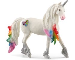 foto van schleich BAYALA Speelfiguur - Regenboog Eenhoorn hengst - Fantasie, Unicorn Kinderspeelgoed - 5 tot 12 Jaar - 70725