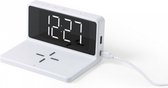 Wekker met draadloze oplader- Digitale klok - Wekker - Tafelklok  - Draadloze wekker - Wekker met USB