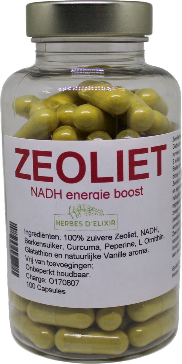 Goedkoopste Herbes D'elixir Premium Zeoliet NADH Detox Capsules – 100 Capsules – Natuurlijke Ontgifting en Mineralenboost