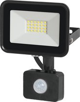 LED schijnwerper aluminium - Buitenlamp met sensor - Tuinverlichting met sensor - 20W - 1600 lumen - Schijnwerper met bewegingssensor - Zwart