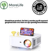 MoreLife Bluetooth Beamer - 5G WIFI - Buiten Projector - Bluetooth  Speaker Mini Film Projector  - Beamer met WIFI en Bluetooth