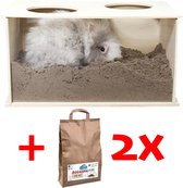 Trixie graafbak en 2x Bunny Nature diggingfun zandmix 9,7kg