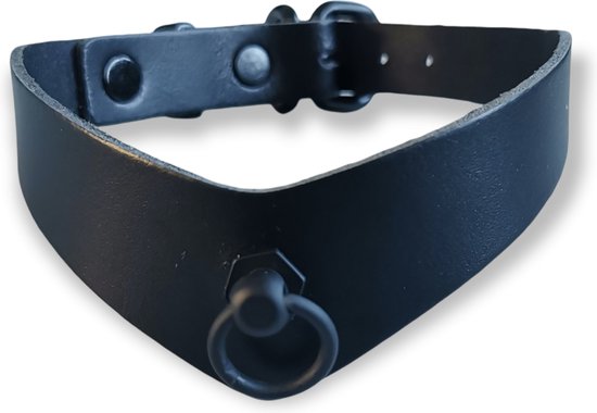 Choker - Collar BDSM en forme de V en cuir avec Ring - Collier
