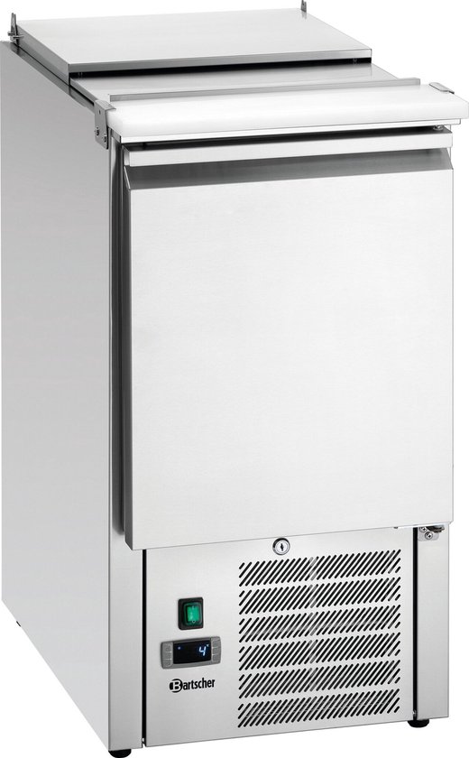 Bartscher Saladette - 140L - 1 deur - Boven 1x 1/1 GN - 0°C-10°C - Geforceerde koeling - Klapdeksel - 455x700x887mm - Horeca Oven