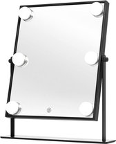 UNIQ Hollywood Make-up Spiegel met LED en dimbaar licht - dimbaar met drie lichtstanden - Vanity Spiegel - Zwart