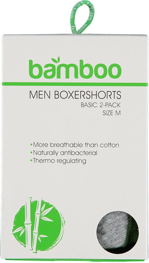Boxer homme en Bamboe Grijs- Vert - Taille M - Lot de 2 - Sous- Sous-vêtements homme - Bamboo - Sous-vêtement homme en Bamboe - Apollo