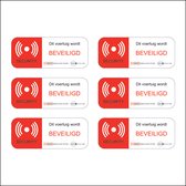 Auto Beveiligingsstickers - Alarmstickers - Transparant/Gespiegeld - 2x5cm - 6 stuks