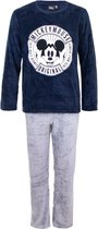 Herenpyjama - Mickey-Mouse - Fleece - Blauw/Grijs - Maat L