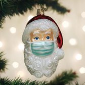 Kersthanger- hand gemaakt- kerstman mondmasker - trend 2022 - corona kersthanger- Kerstballen - Kerstman - Kerstman mondmasker - kerstman mondmasker kerstbal - kerstversiering - kerstbal - ke