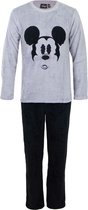 Herenpyjama - Mickey-Mouse - Fleece - Grijs/Zwart - XL