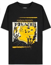 Pokémon Heren Tshirt -XL- Pika Punk Zwart