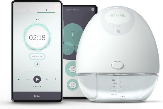 Elvie Pump  Enkele Elektrische Borstkolf - Draagbaar - Hands-free - Geluidsloos - Incl. 2 flessen