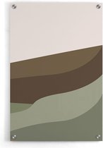 Walljar - Abstract Mountains III - Muurdecoratie - Plexiglas schilderij