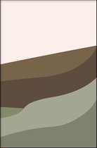 Walljar - Abstract Mountains III - Muurdecoratie - Poster met lijst
