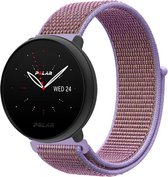 Nylon Smartwatch bandje - Geschikt voor  Polar Ignite 2 nylon band - lila - Strap-it Horlogeband / Polsband / Armband