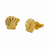 New Bling 9NBG-0391 Gouden Oorknopjes - Dames - Schelp - 6 x 5,9 mm - 14 Karaat - Goud