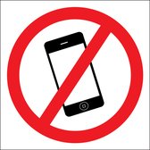 Mobiele Telefoons Verboden Sticker | Hier Niet Bellen Stickers | 4 stuks | Ø 15 cm