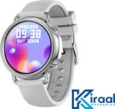 Kiraal Deluxe - Smartwatch Dames - Smartwatch Heren - Stappenteller - Full Screen - Fitness Tracker - Activity Tracker - Smartwatch Android & IOS - Nederlandse Handleiding - Grijs