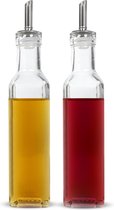 Olie- & Azijnstel MDO - Olie- & Azijnset - Oliefles - Olieflessen - Olijfolie fles - Incl. Houder - 250ML per fles - Glas