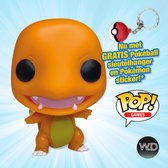 Funko pop! Charmander nu met GRATIS Pokéball sleutelhanger en Pokemon Sticker - Pokémon - Charmander - Charizard - Funko - 8 cm - Kerstcadeau