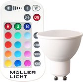 MÜLLER LED GU10 5W/RGBW INCL. AFSTANDSBEDIENING