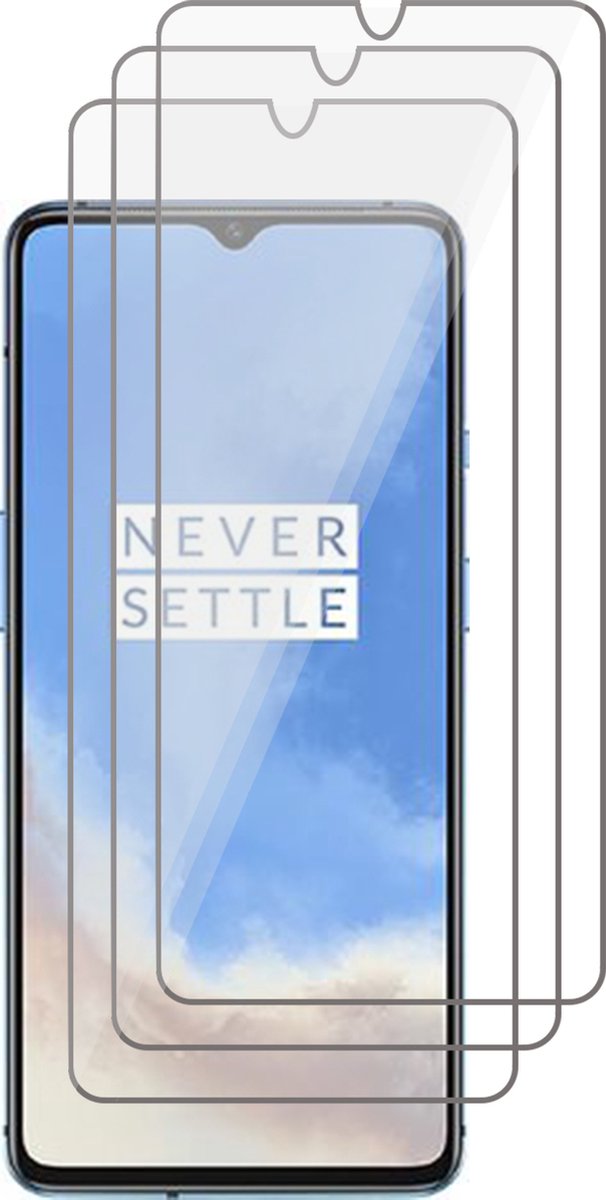 Screenprotector geschikt voor OnePlus 7T - Beschermglas Screen Protector Glas - 3 stuks