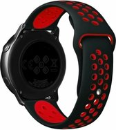 Strap-it Smartwatch bandje 22mm - sport bandje geschikt voor Samsung Galaxy Watch 46mm / Galaxy Watch 3 45mm / Gear S3 Classic & Frontier - Amazfit GTR 47mm / GTR 2 / GTR 3 - Pro - OnePlus Watch - zwart/rood