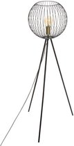 Metalen Driepoot Vloerlamp - Alya - Zwart en goud - H 119 cm