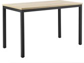 Bureau - Spaanplaat & staal - Eiken kleurig & zwart - Afmeting (BxDxH) 120 x 60 x 75 cm