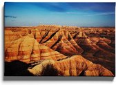 Walljar - Badlands Mountains - Muurdecoratie - Canvas schilderij