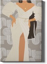 Walljar - Elegant Dress - Muurdecoratie - Canvas schilderij