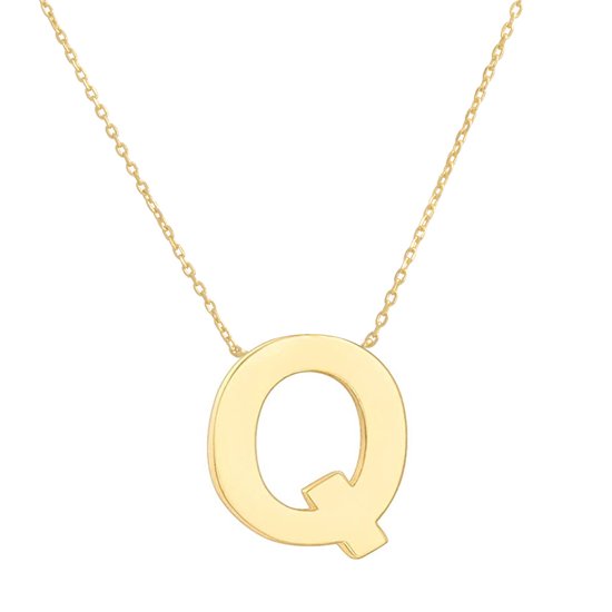 Fate Jewellery FJ4116 - Letter Q - 925 zilver - goud verguld - 45cm +5cm