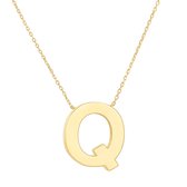 Fate Jewellery FJ4116 - Letter Q - 925 zilver - goud verguld - 45cm +5cm