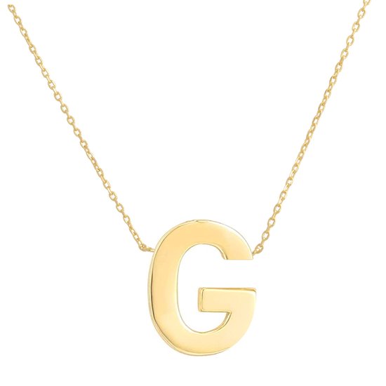 Fate Jewellery FJ4106 - Letter G - 925 zilver - goud verguld - 45cm +5cm