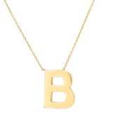 Fate Jewellery FJ4101 - Letter B - 925 zilver - goud verguld - 45cm +5cm